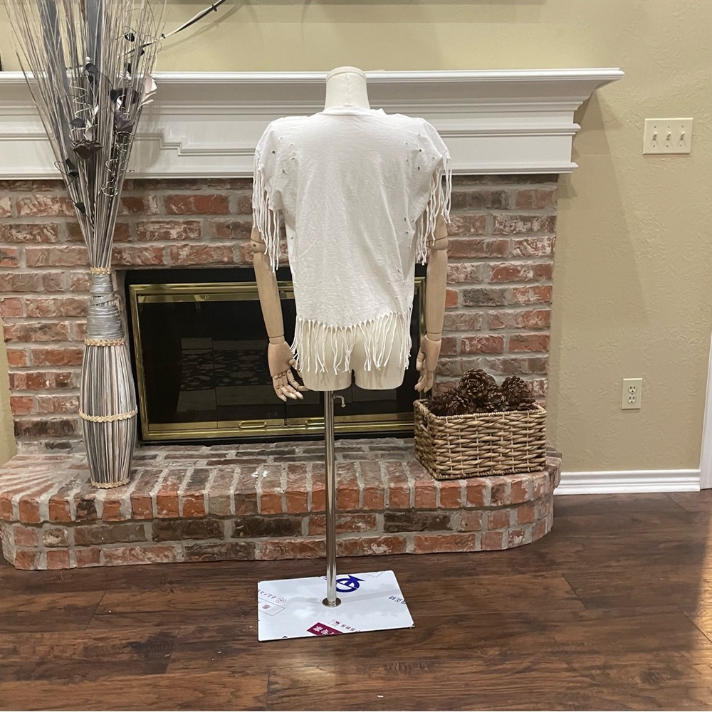 Salsa Calienté “Snorkling Isla Mujeres” distressed fringed crop top / L / EUC - Picture 11 of 11